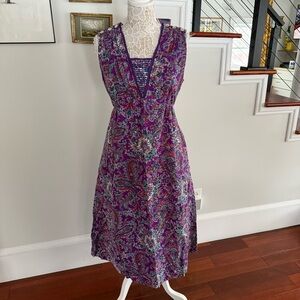 APRIL CORNELL Vintage Purple Dress Medium Cottagecore